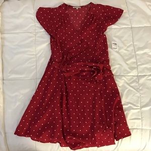 Red Polka Dot Wrap Dress